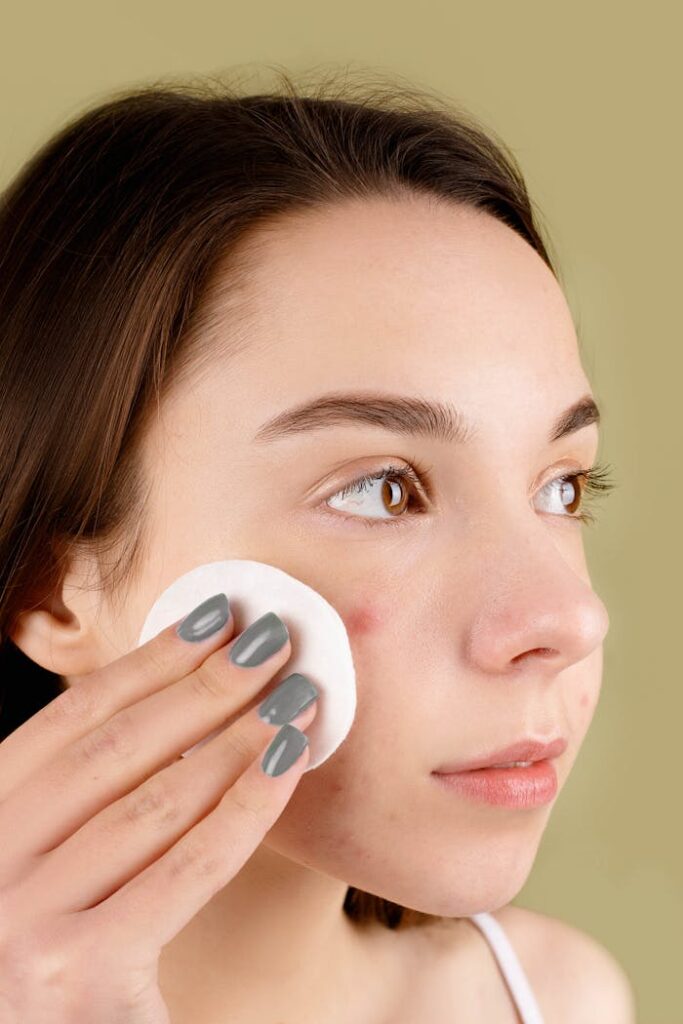 Woman Cleaning Her Face