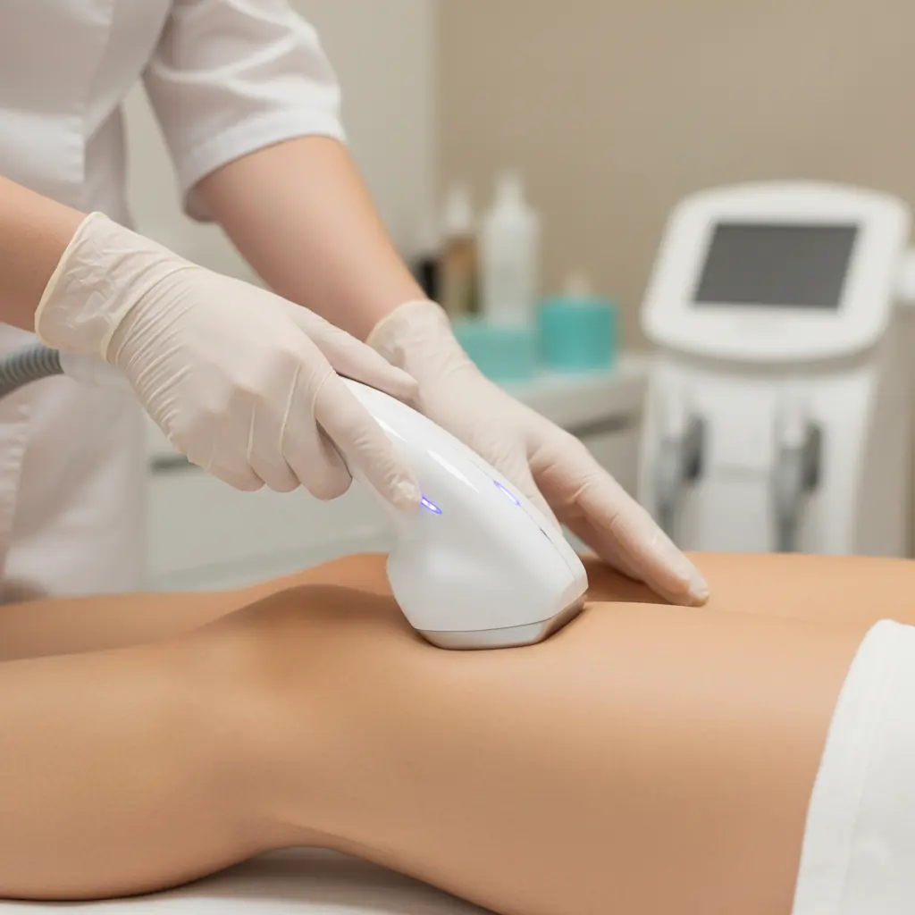 Applicazione del manipolo per la carbossiterapia tonificante e anticellulite a Senise.